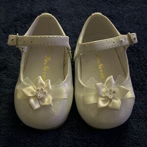Baby Walker Shoes with Floral Accent